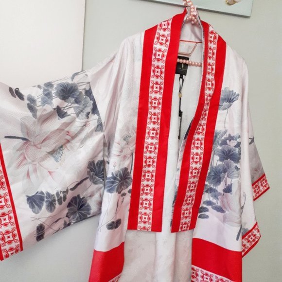 NWT Ted Baker London printed self-tie draped kimono jacket - Picture 14 of 16